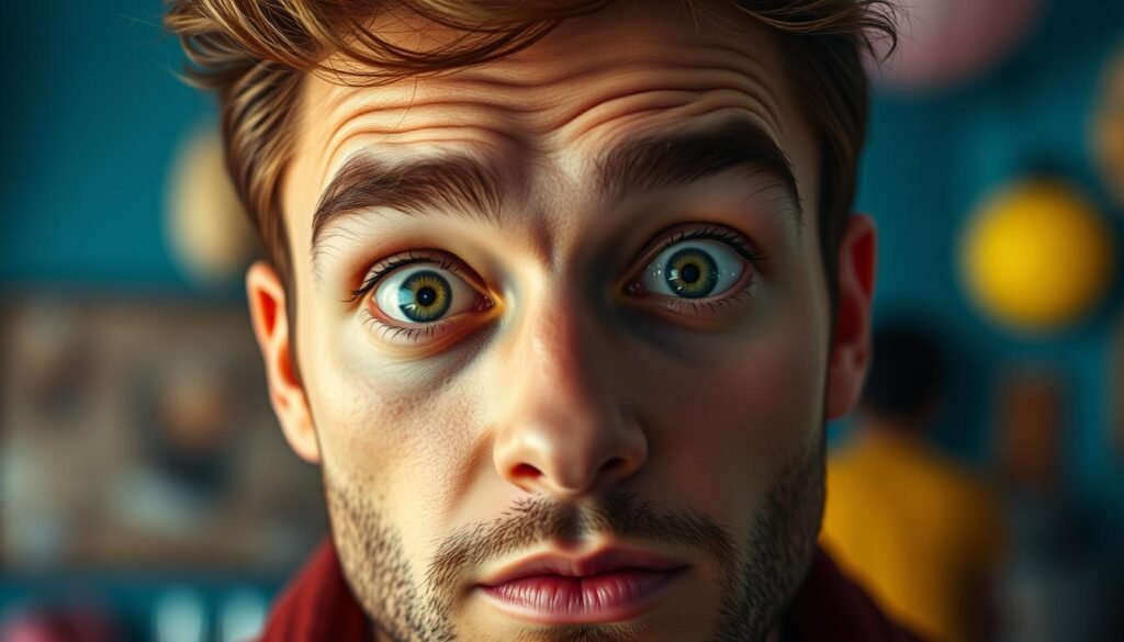 big eyes on men